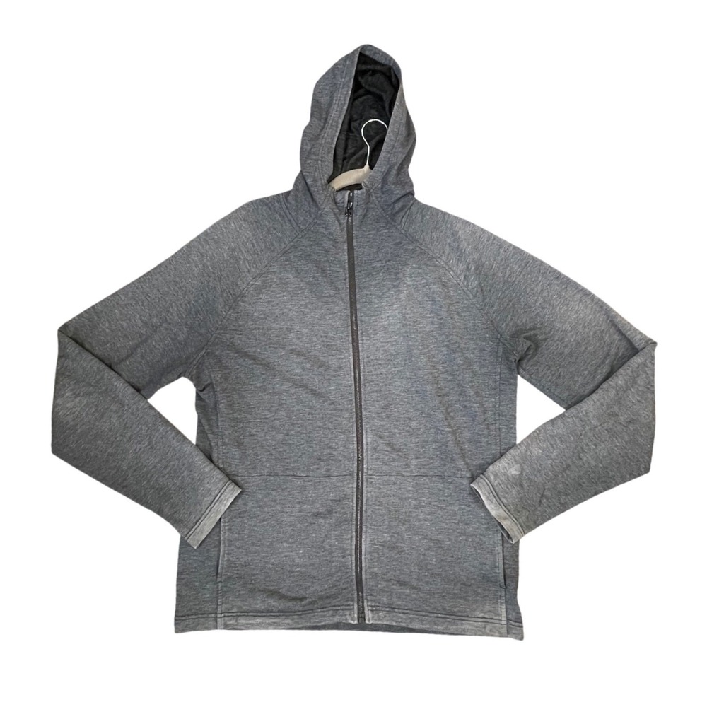 Smartwool Mens Large Gray Merino Wool Blend Full Zip Hoodie Raglan Active Jacket